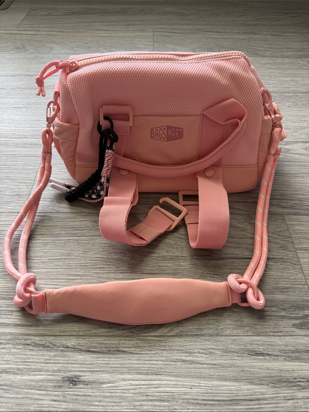 Bagsmart Coral Pink Crossbody Mini Bag